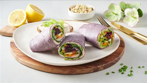 Fioletowe wegańskie wrapy