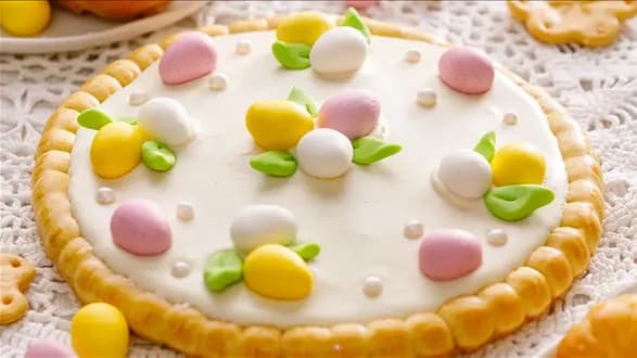 Mazurek z białą czekoladą i wiśniami