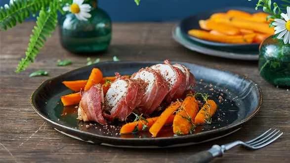 Kurczak w boczku z czekoladą