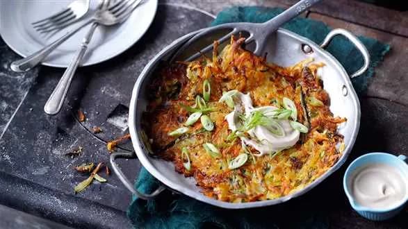 Smażone ziemniaki z warzywami z sosem balsamico