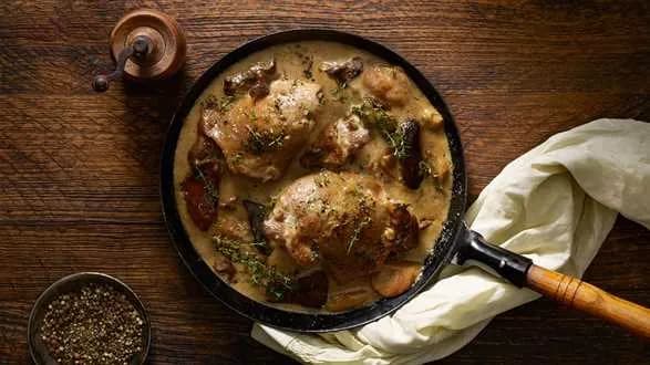 Potrawka z perliczki z podgrzybkami