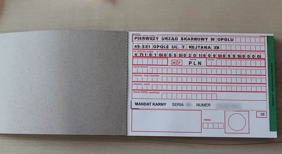 Jak poprawnie wypełnić formularz mandatu karnego - symbol MANDATY