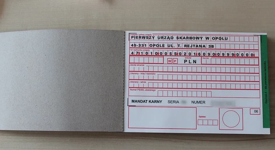 Jak poprawnie wypełnić formularz mandatu karnego - symbol MANDATY